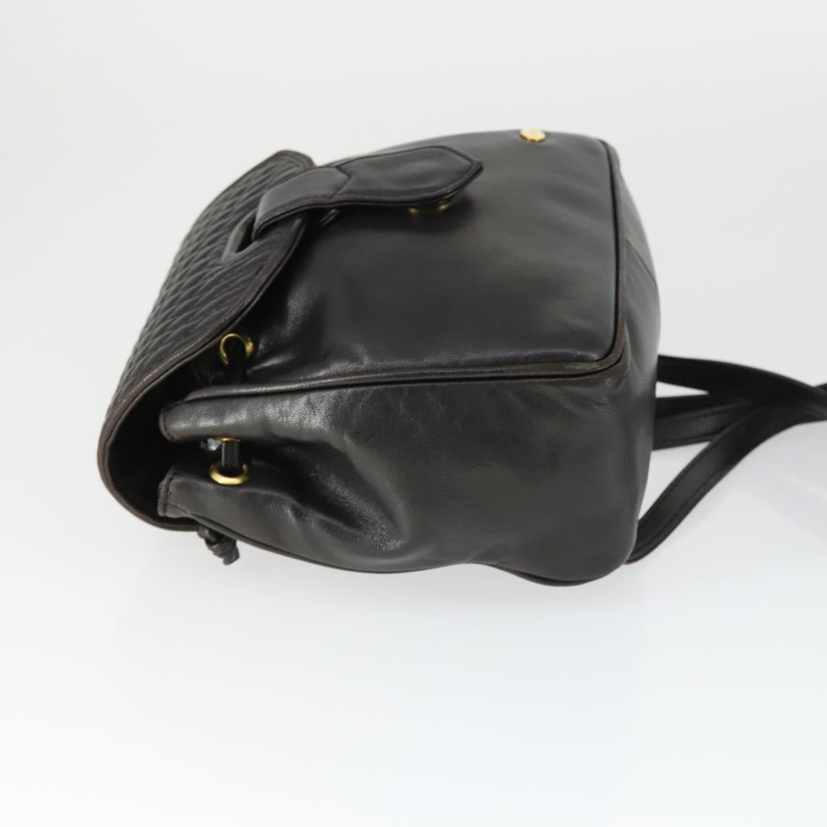 BALLY Backpack Leather Brown Gold Auth BA10063
