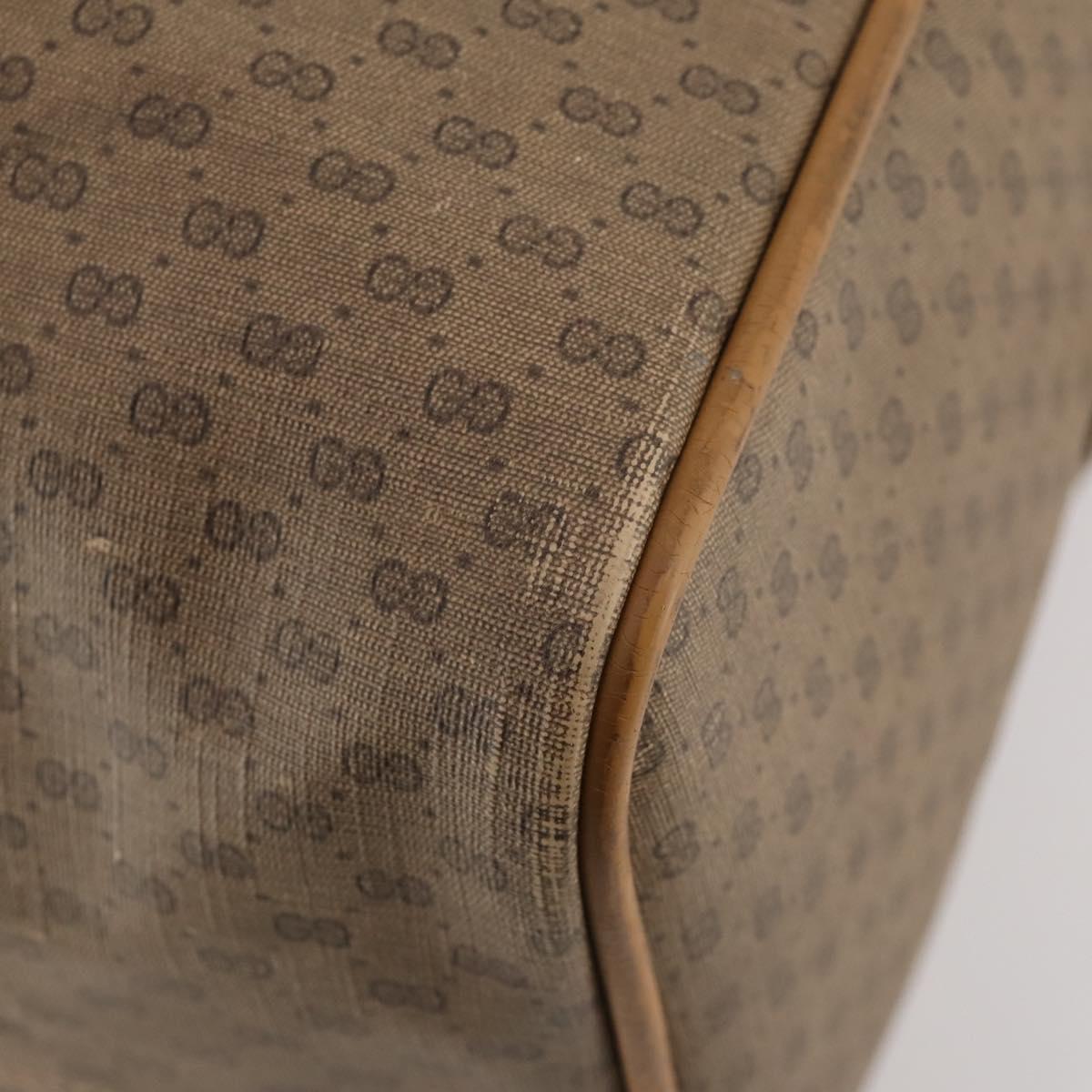 GUCCI Micro GG Supreme Boston Bag PVC Beige Gold Auth BA10065