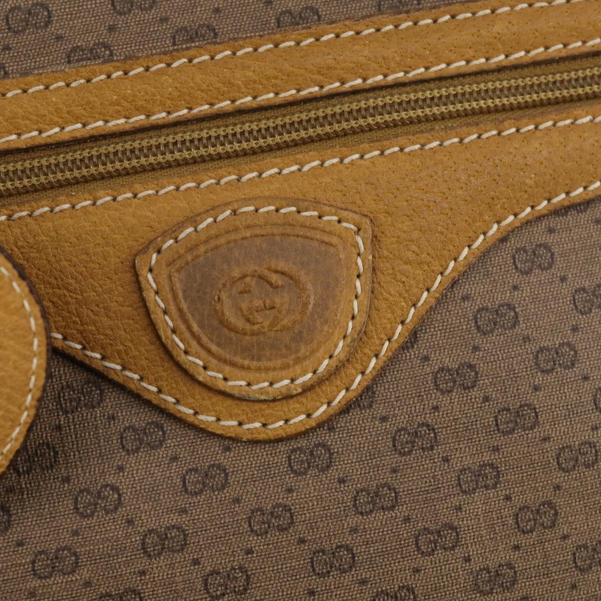 GUCCI Micro GG Supreme Boston Bag PVC Beige Gold Auth BA10065