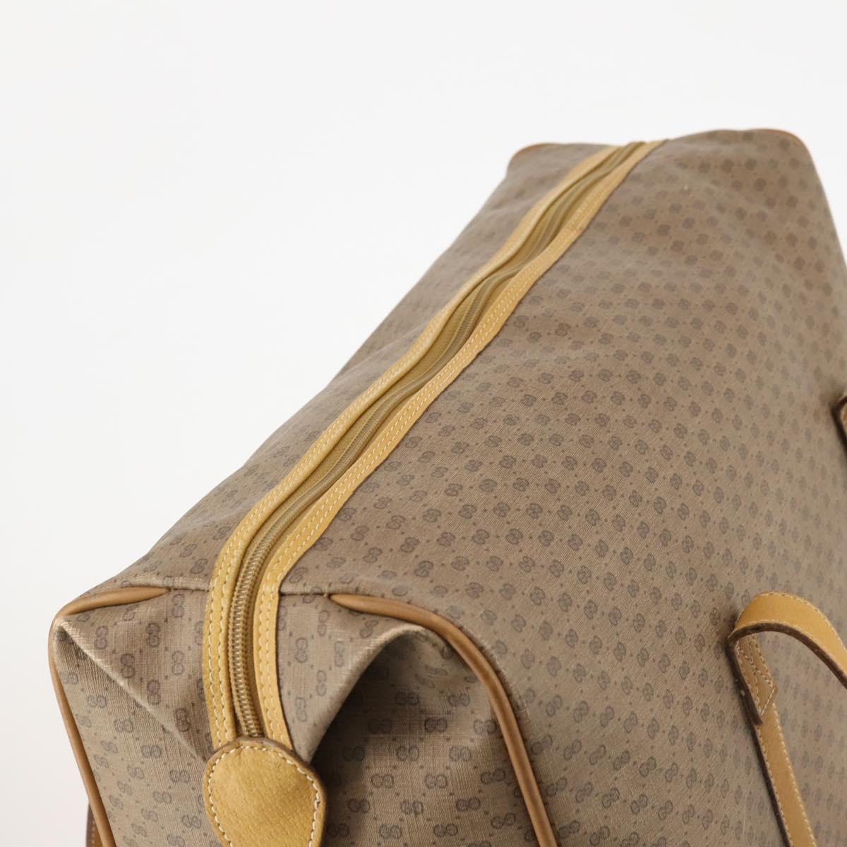 GUCCI Micro GG Supreme Boston Bag PVC Beige Gold Auth BA10065
