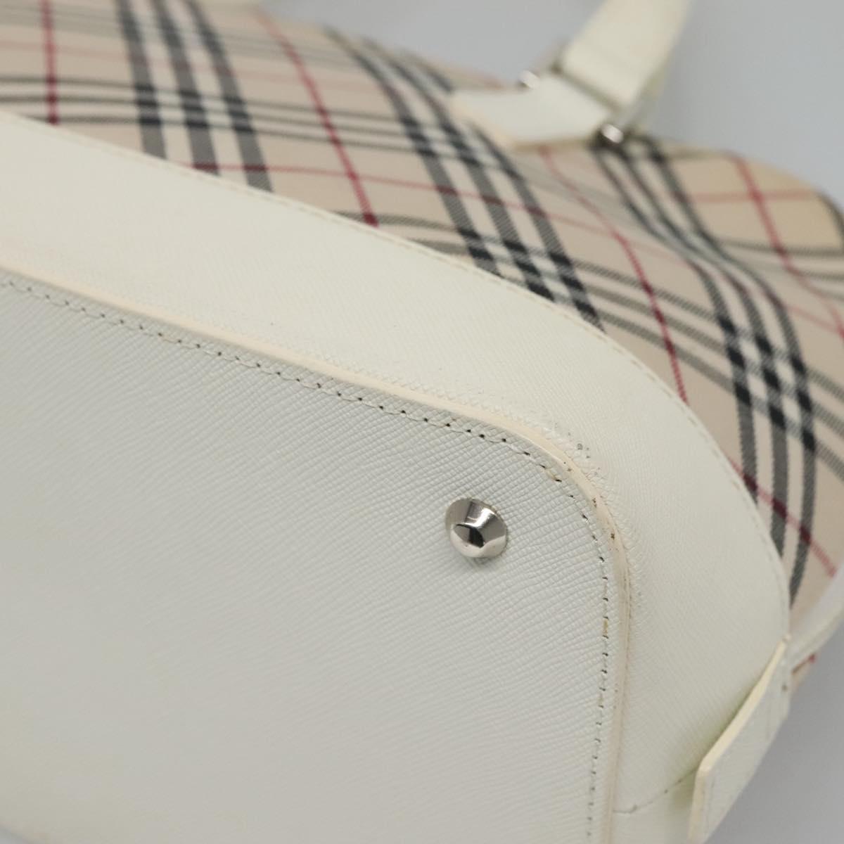 BURBERRY Nova Check Hand Bag Canvas Beige Auth BA1007