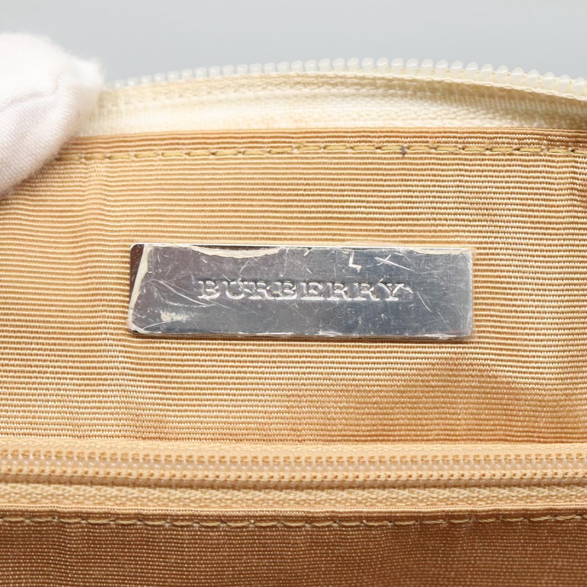 BURBERRY Nova Check Hand Bag Canvas Beige Auth BA1007