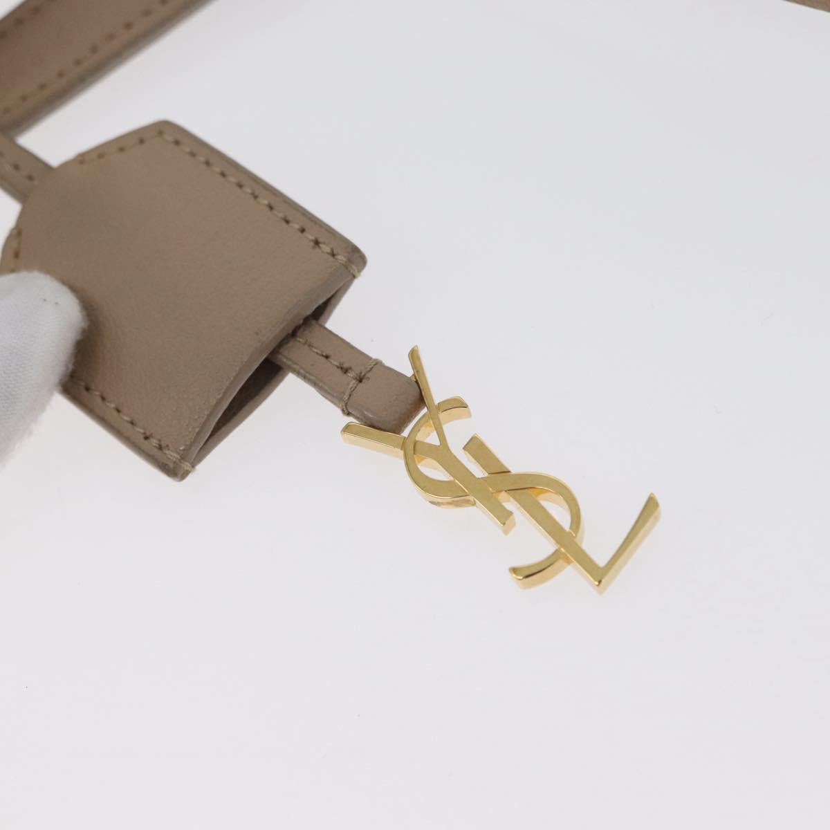 SAINT LAURENT Tote Bag Leather 2way Beige Gold Auth BA10070