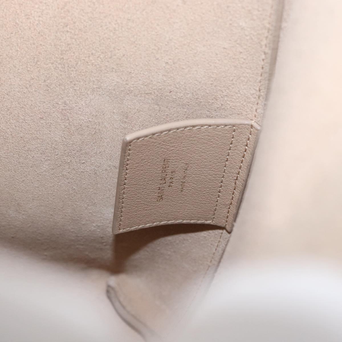 SAINT LAURENT Tote Bag Leather 2way Beige Gold Auth BA10070