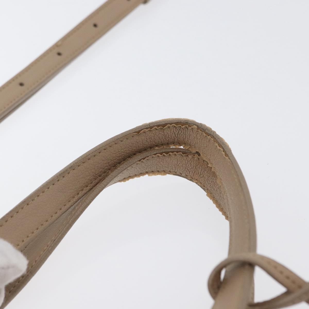 SAINT LAURENT Tote Bag Leather 2way Beige Gold Auth BA10070
