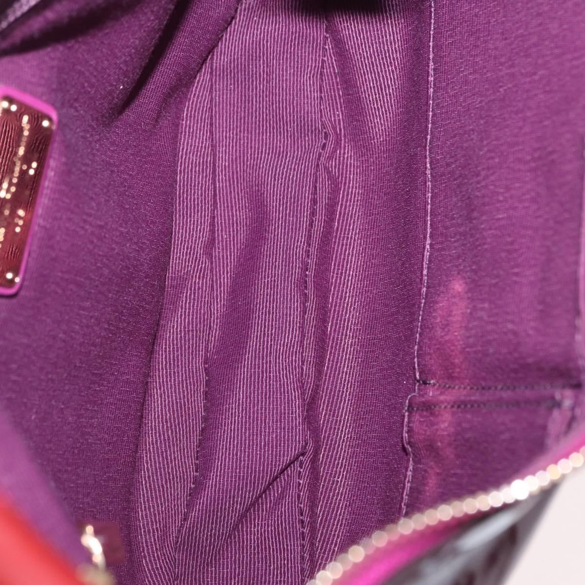 Salvatore Ferragamo Hand Bag Patent leather Purple Gold Auth BA10072