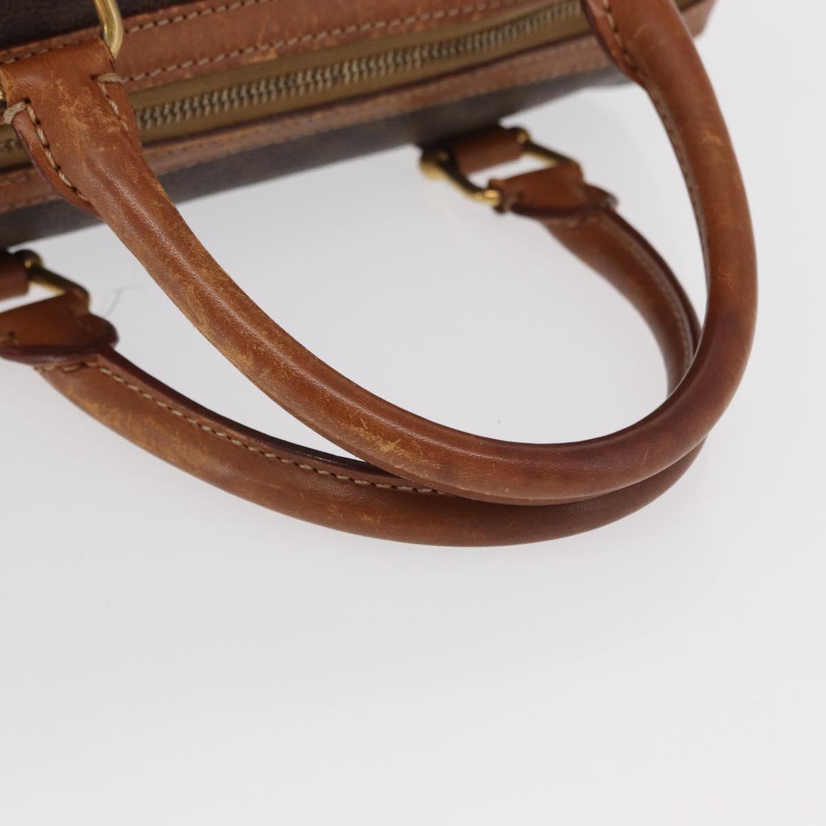 CELINE Macadam Canvas Hand Bag PVC Leather Brown Gold Auth BA10074