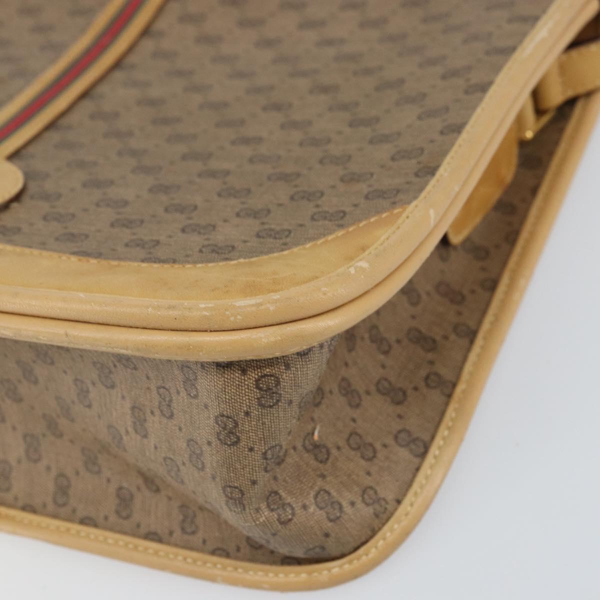 GUCCI Micro GG Supreme Shoulder Bag PVC Beige Gold 001 104 0551 Auth BA10075