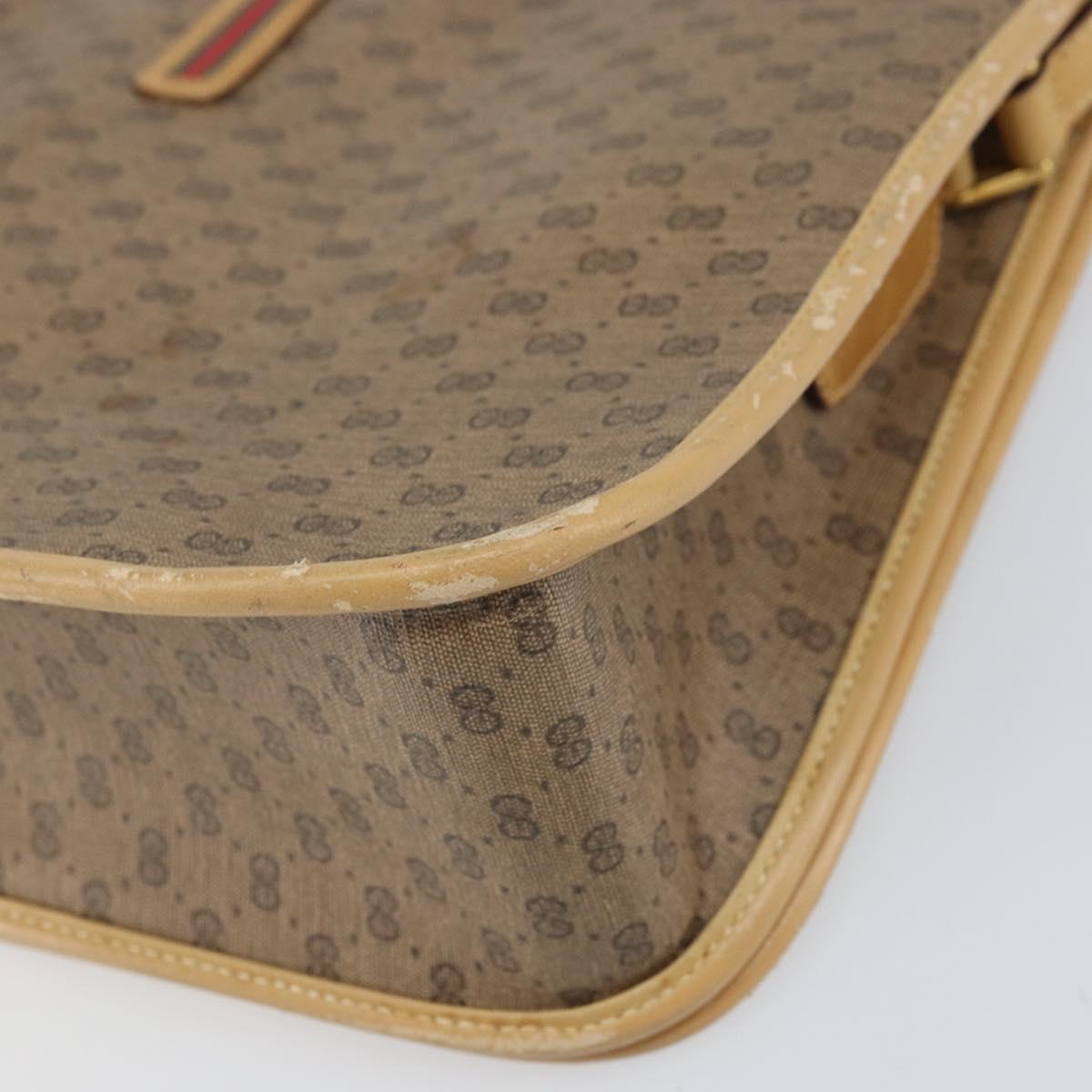 GUCCI Micro GG Supreme Shoulder Bag PVC Beige Gold 001 104 0551 Auth BA10075