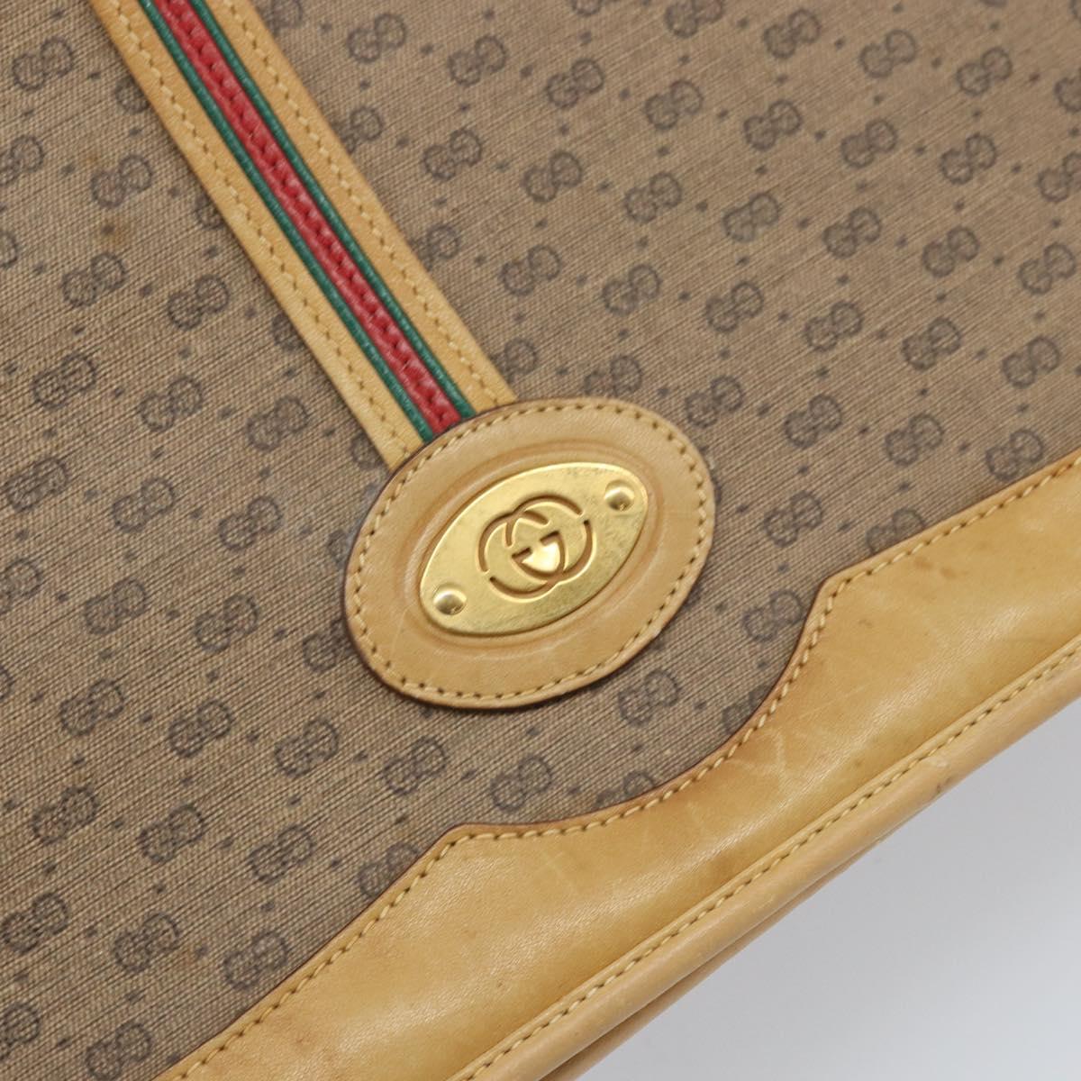 GUCCI Micro GG Supreme Shoulder Bag PVC Beige Gold 001 104 0551 Auth BA10075