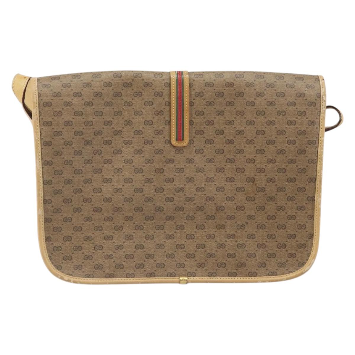 GUCCI Micro GG Supreme Shoulder Bag PVC Beige Gold 001 104 0551 Auth BA10075