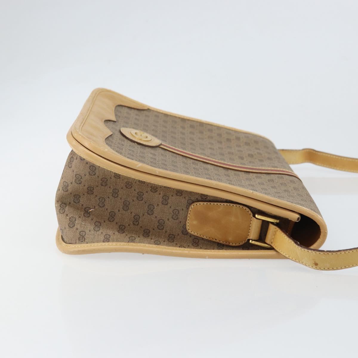 GUCCI Micro GG Supreme Shoulder Bag PVC Beige Gold 001 104 0551 Auth BA10075
