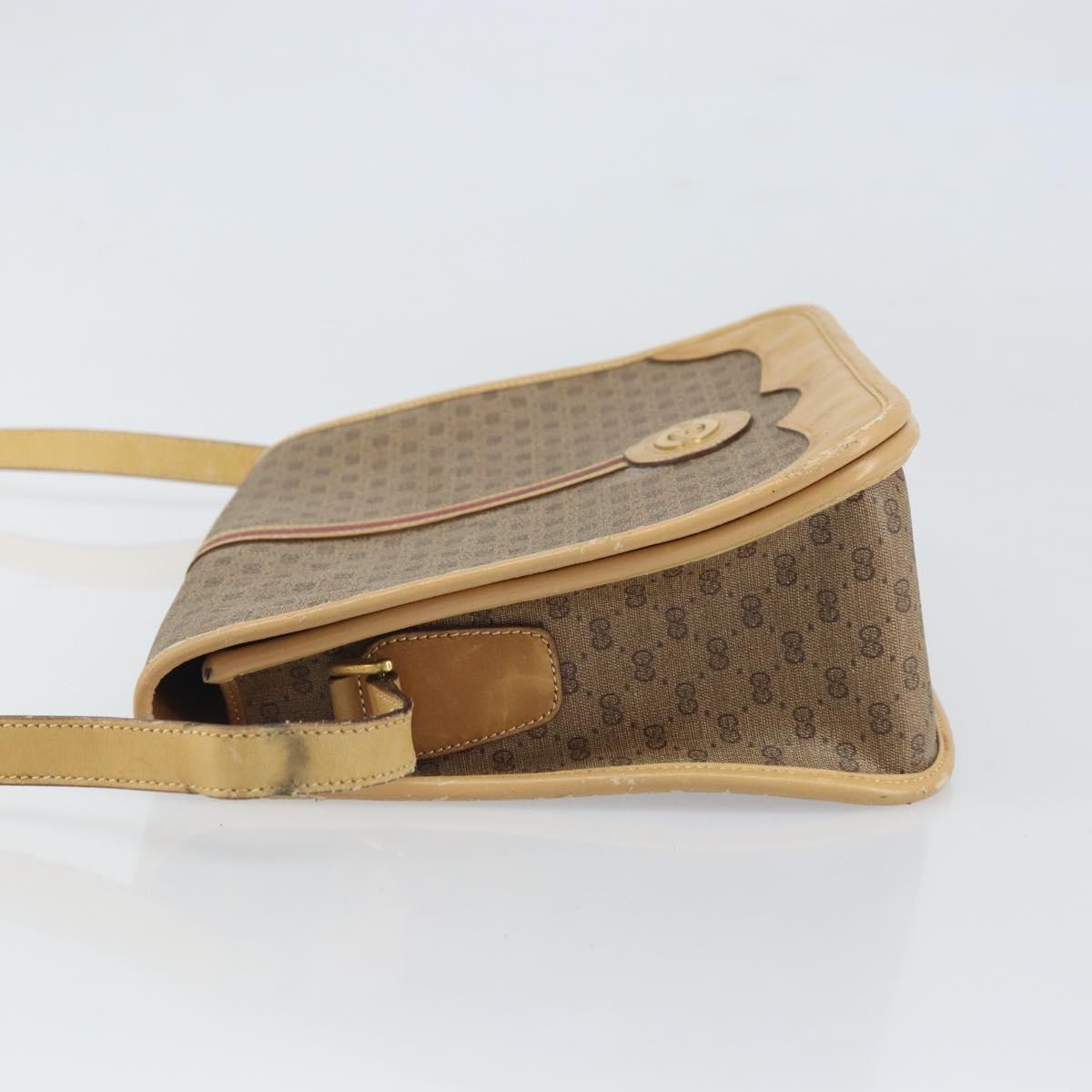 GUCCI Micro GG Supreme Shoulder Bag PVC Beige Gold 001 104 0551 Auth BA10075