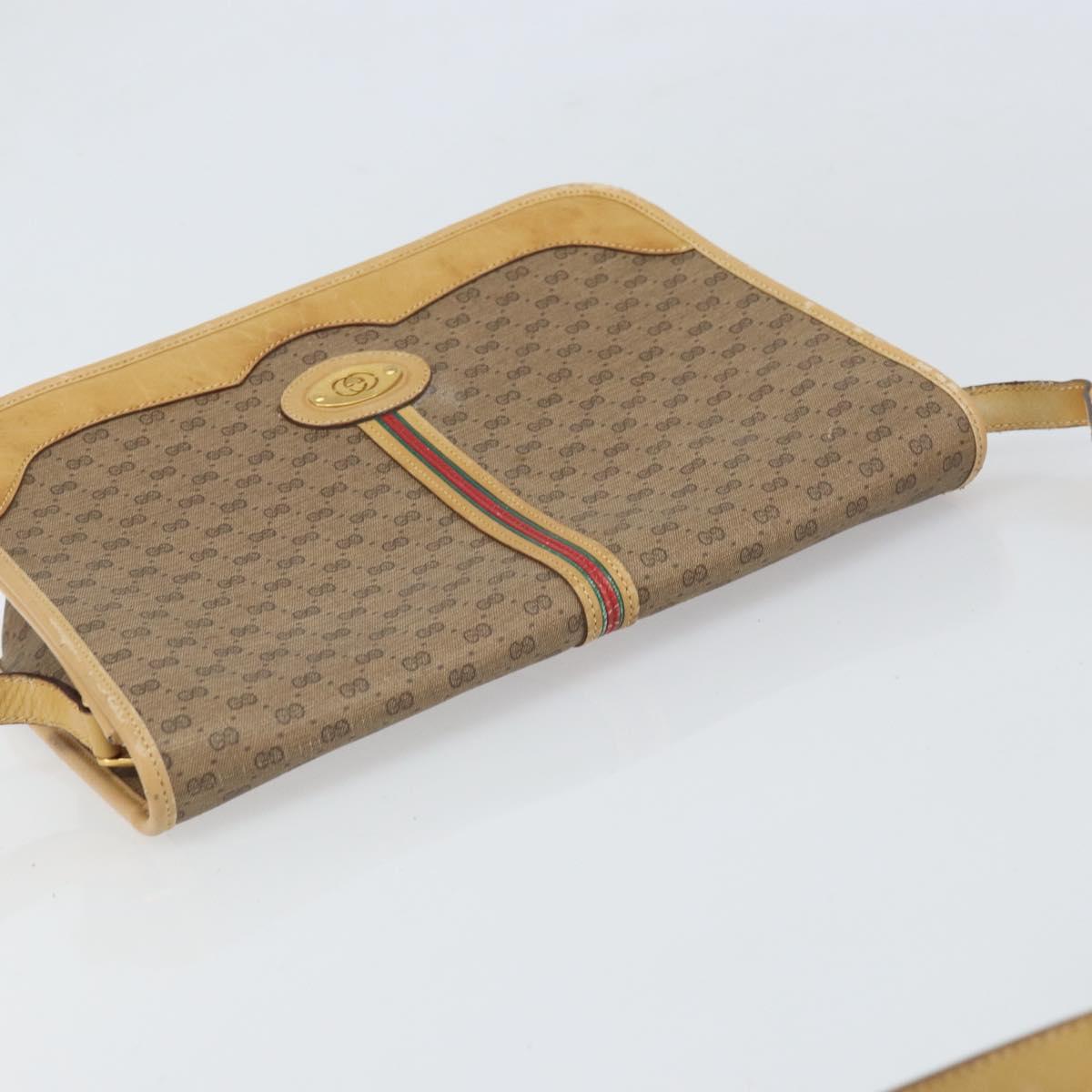 GUCCI Micro GG Supreme Shoulder Bag PVC Beige Gold 001 104 0551 Auth BA10075