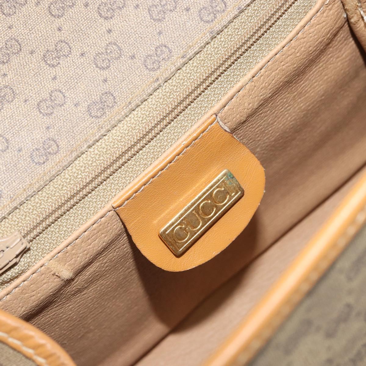 GUCCI Micro GG Supreme Shoulder Bag PVC Beige Gold Auth BA10076