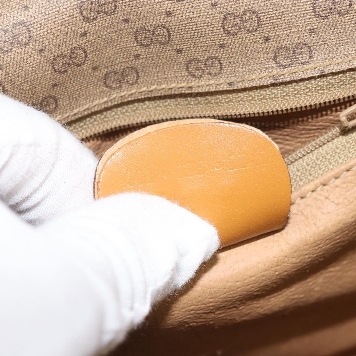 GUCCI Micro GG Supreme Shoulder Bag PVC Beige Gold Auth BA10076