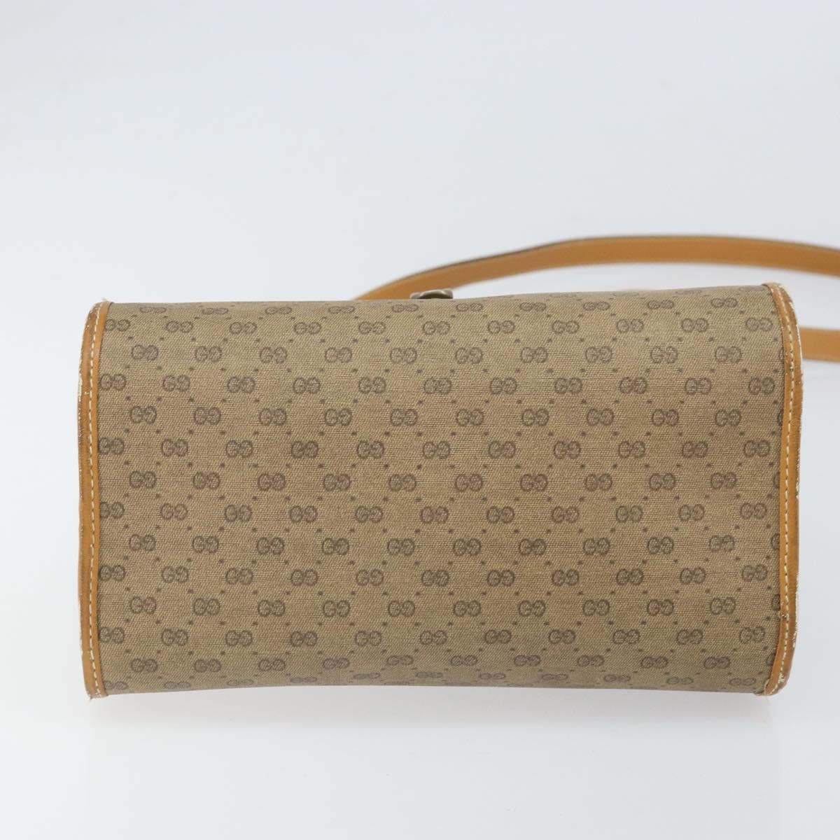 GUCCI Micro GG Supreme Shoulder Bag PVC Beige Gold Auth BA10076