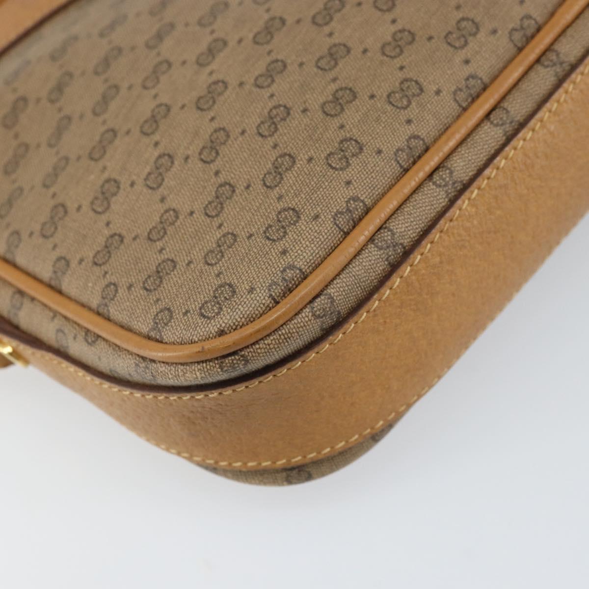 GUCCI Micro GG Supreme Shoulder Bag PVC Beige Gold 007 123 0428 Auth BA10077