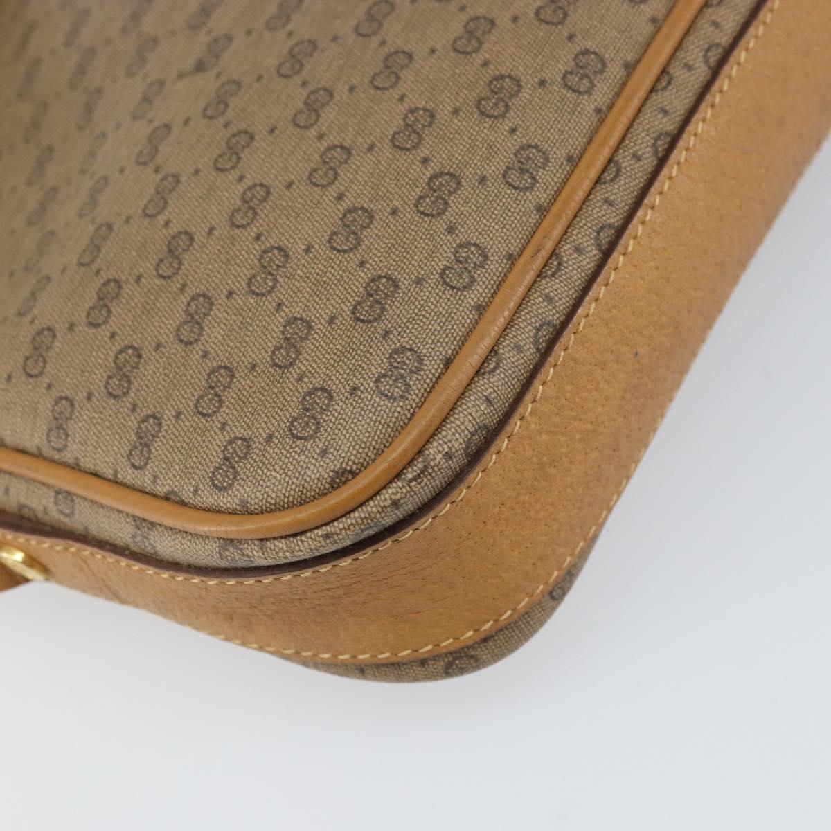 GUCCI Micro GG Supreme Shoulder Bag PVC Beige Gold 007 123 0428 Auth BA10077