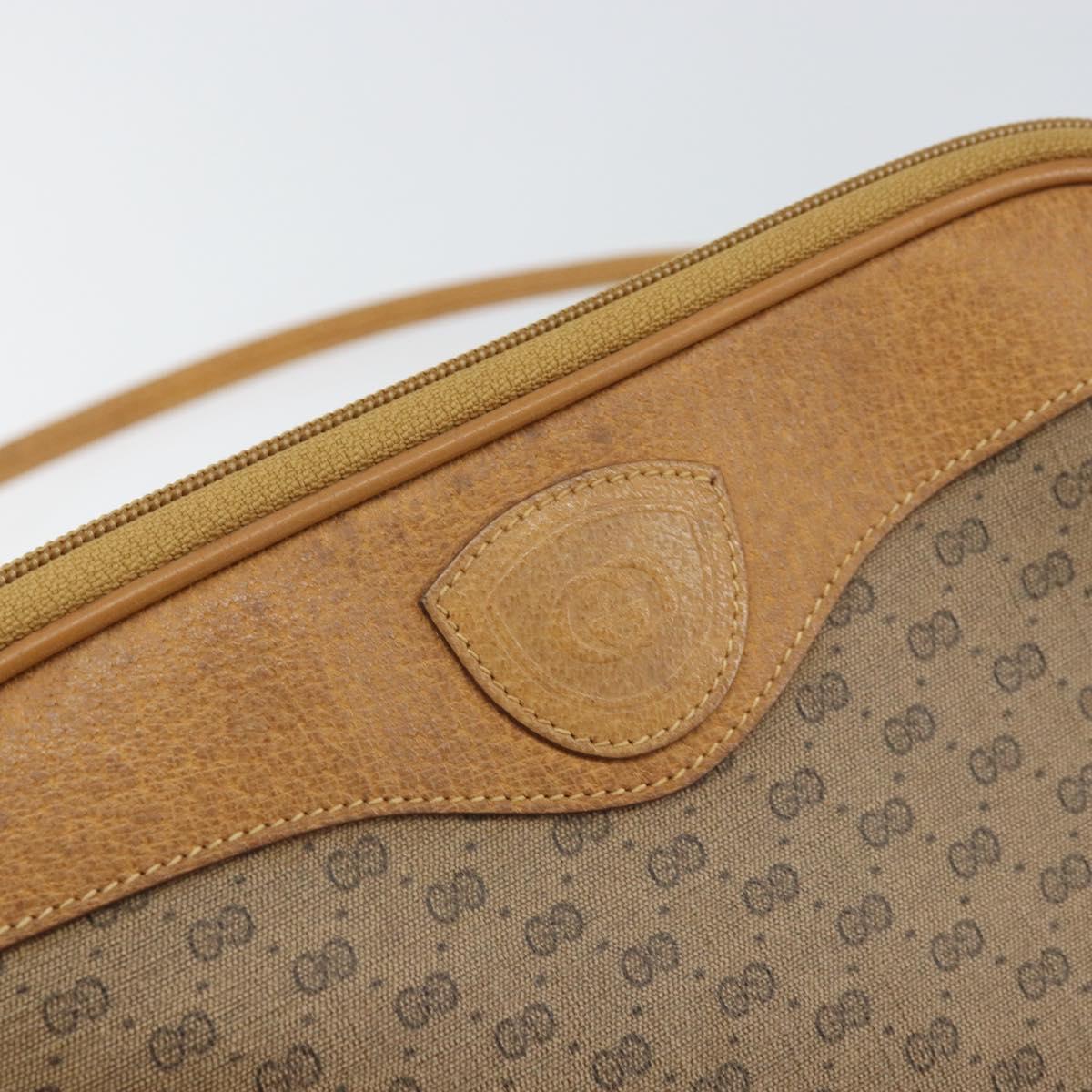 GUCCI Micro GG Supreme Shoulder Bag PVC Beige Gold 007 123 0428 Auth BA10077