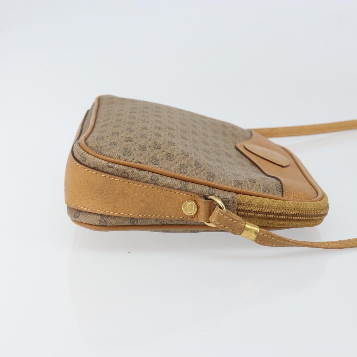 GUCCI Micro GG Supreme Shoulder Bag PVC Beige Gold 007 123 0428 Auth BA10077