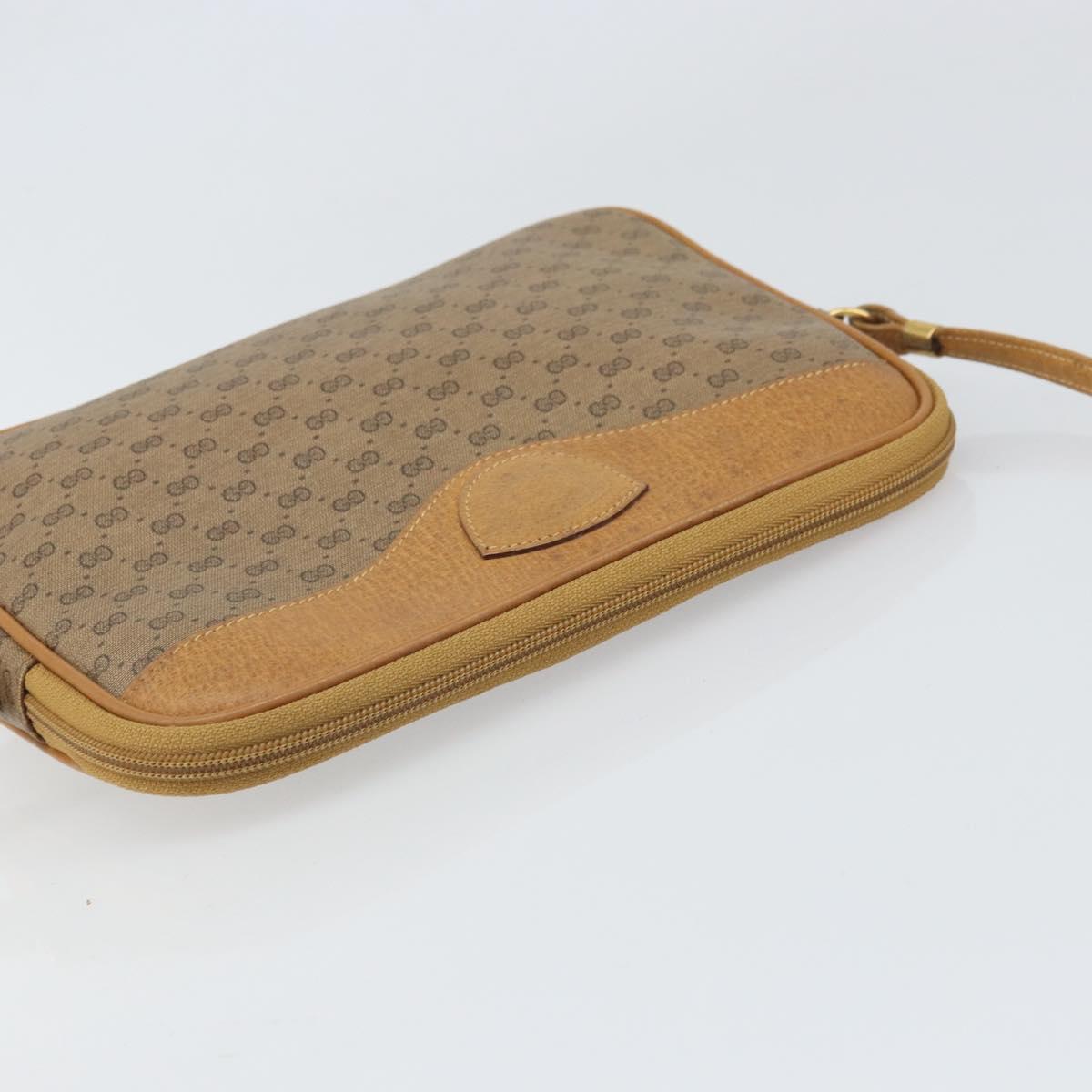 GUCCI Micro GG Supreme Shoulder Bag PVC Beige Gold 007 123 0428 Auth BA10077