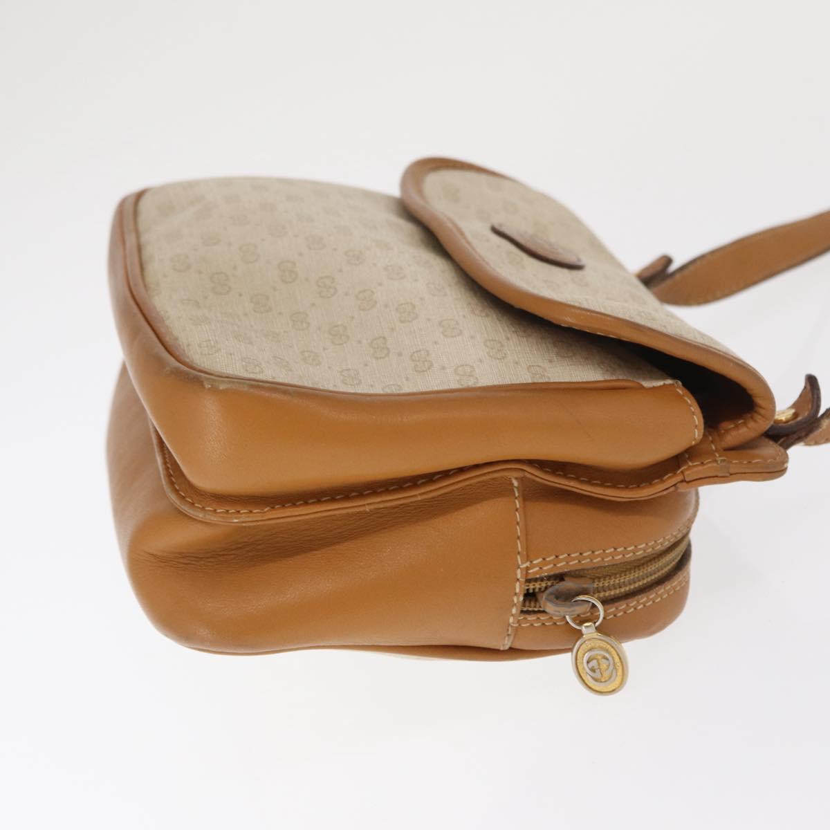 GUCCI Micro GG Supreme Shoulder Bag PVC Beige Gold 007 23 0114 Auth BA10078