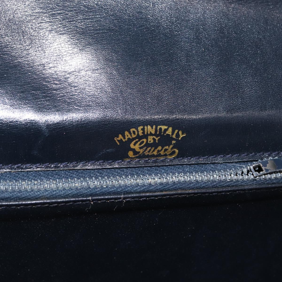 GUCCI GG Supreme Sherry Line Shoulder Bag PVC Navy Gold Auth BA10080