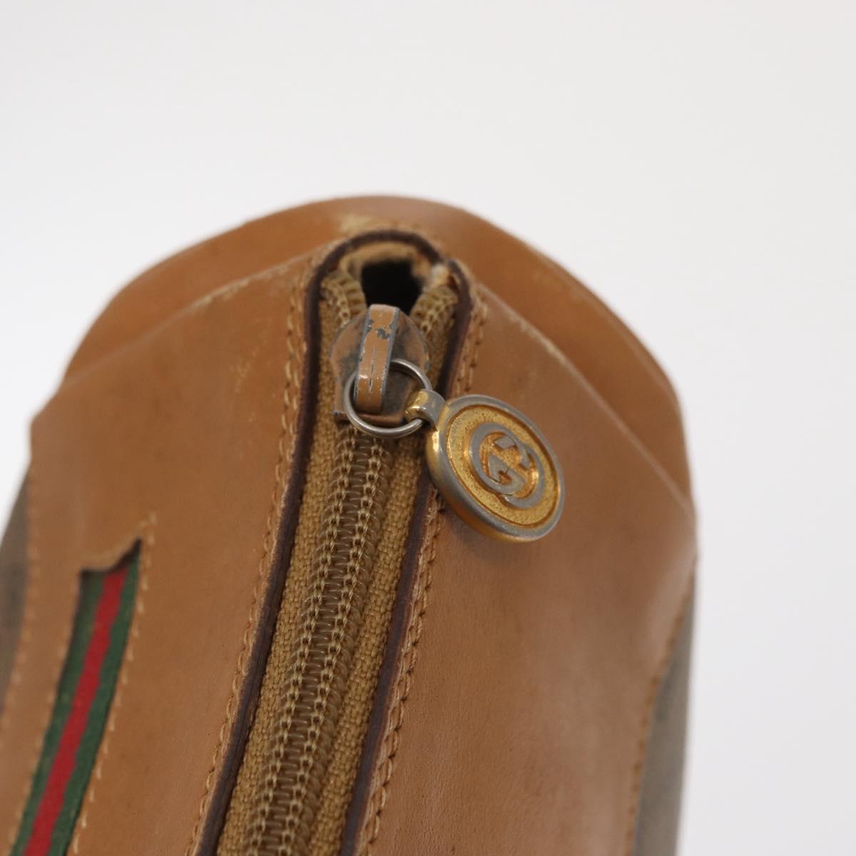 GUCCI Micro GG Supreme Web Sherry Line Bag PVC Beige 001 115 0918 Auth BA10081