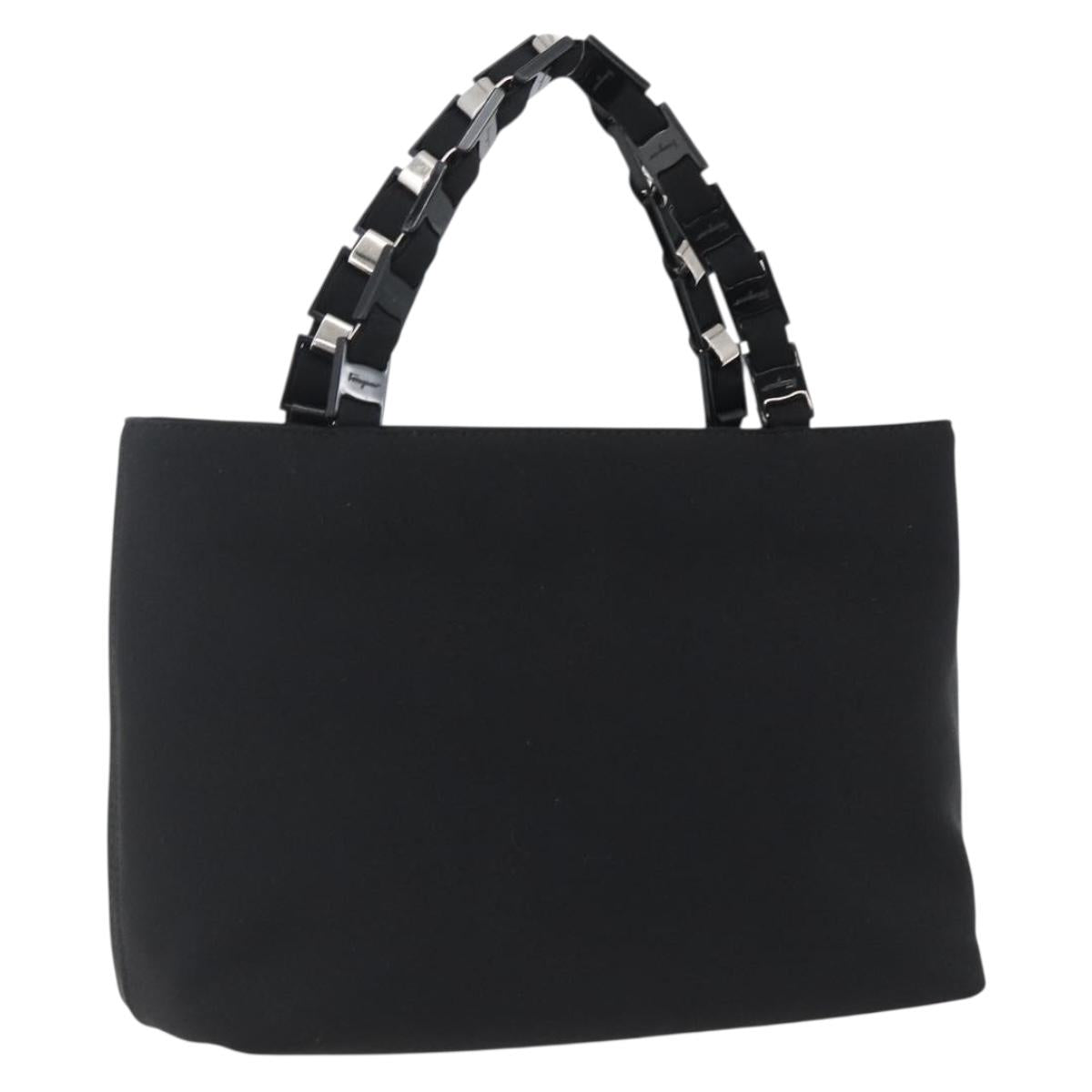 Salvatore Ferragamo Hand Bag Nylon Black Auth BA10082