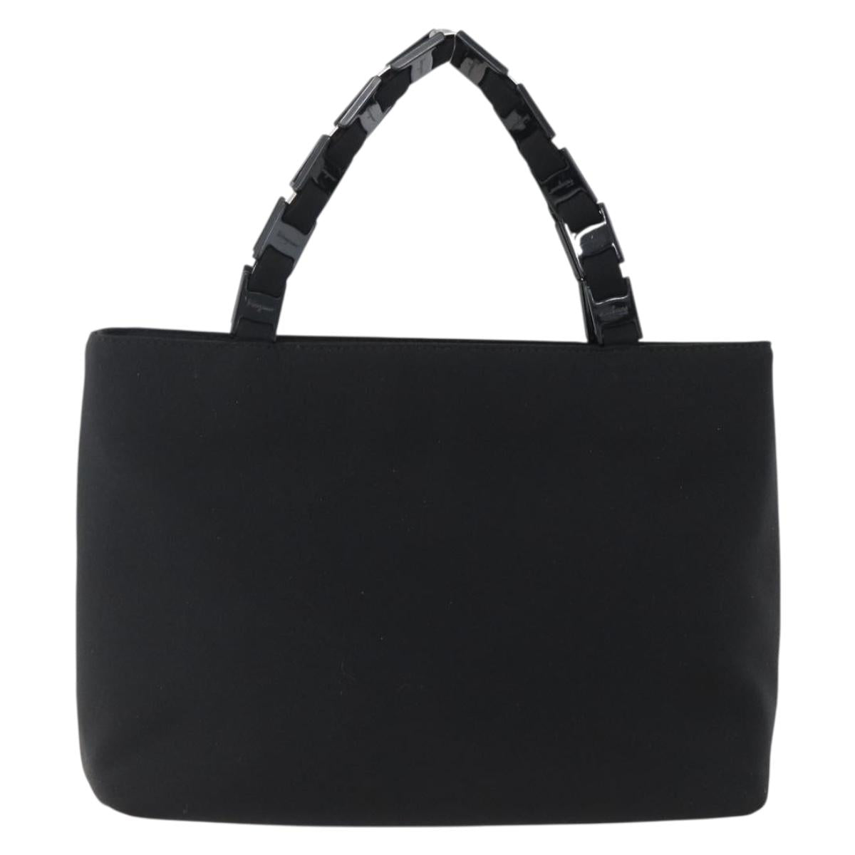 Salvatore Ferragamo Hand Bag Nylon Black Auth BA10082