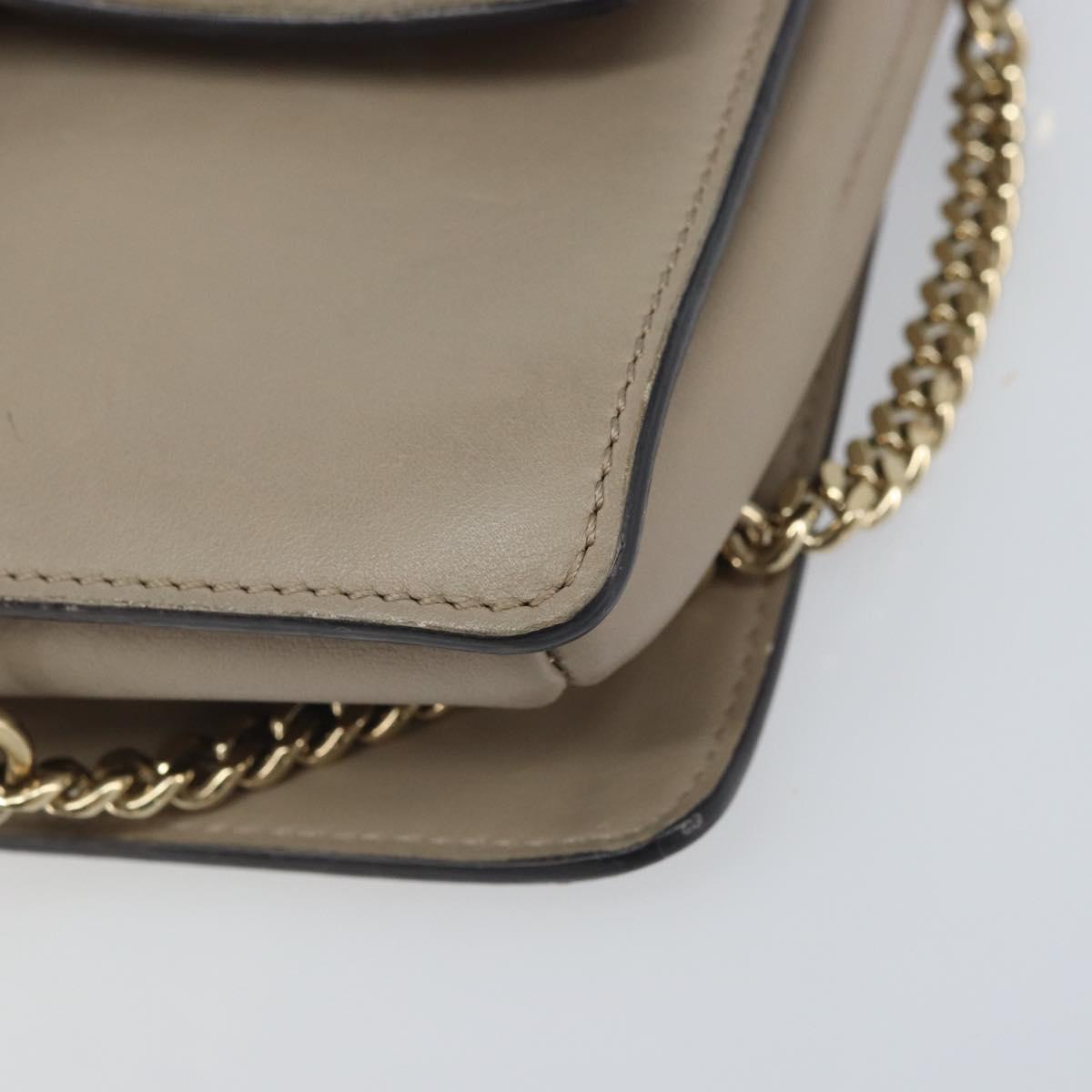Chloe Fay Shoulder Bag Leather Suede Beige Gold Auth BA10083V