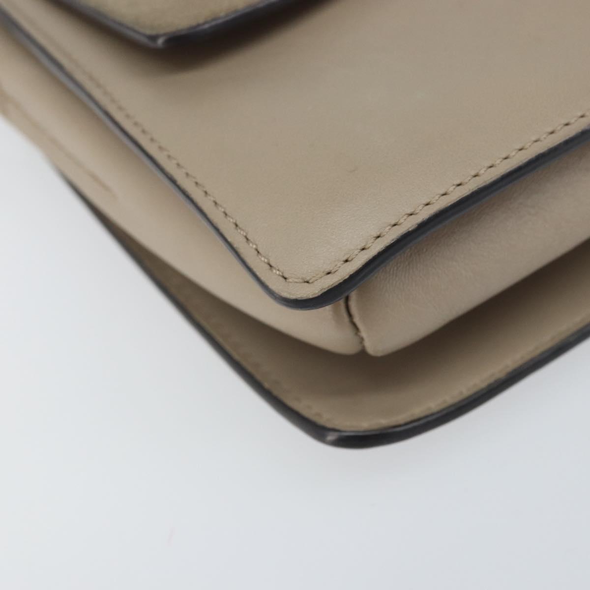 Chloe Fay Shoulder Bag Leather Suede Beige Gold Auth BA10083V