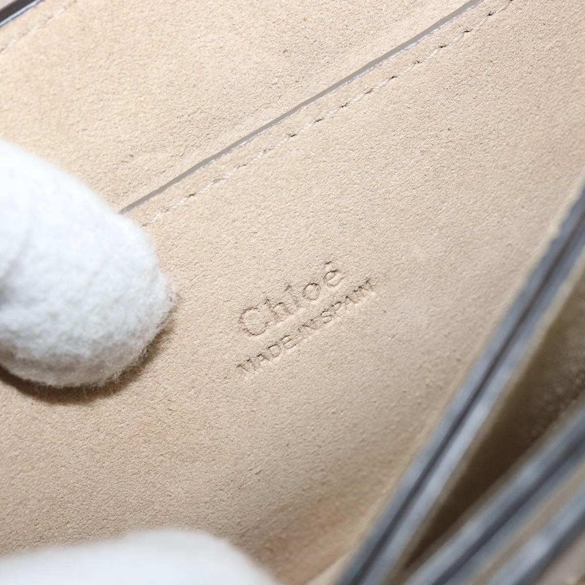 Chloe Fay Shoulder Bag Leather Suede Beige Gold Auth BA10083V