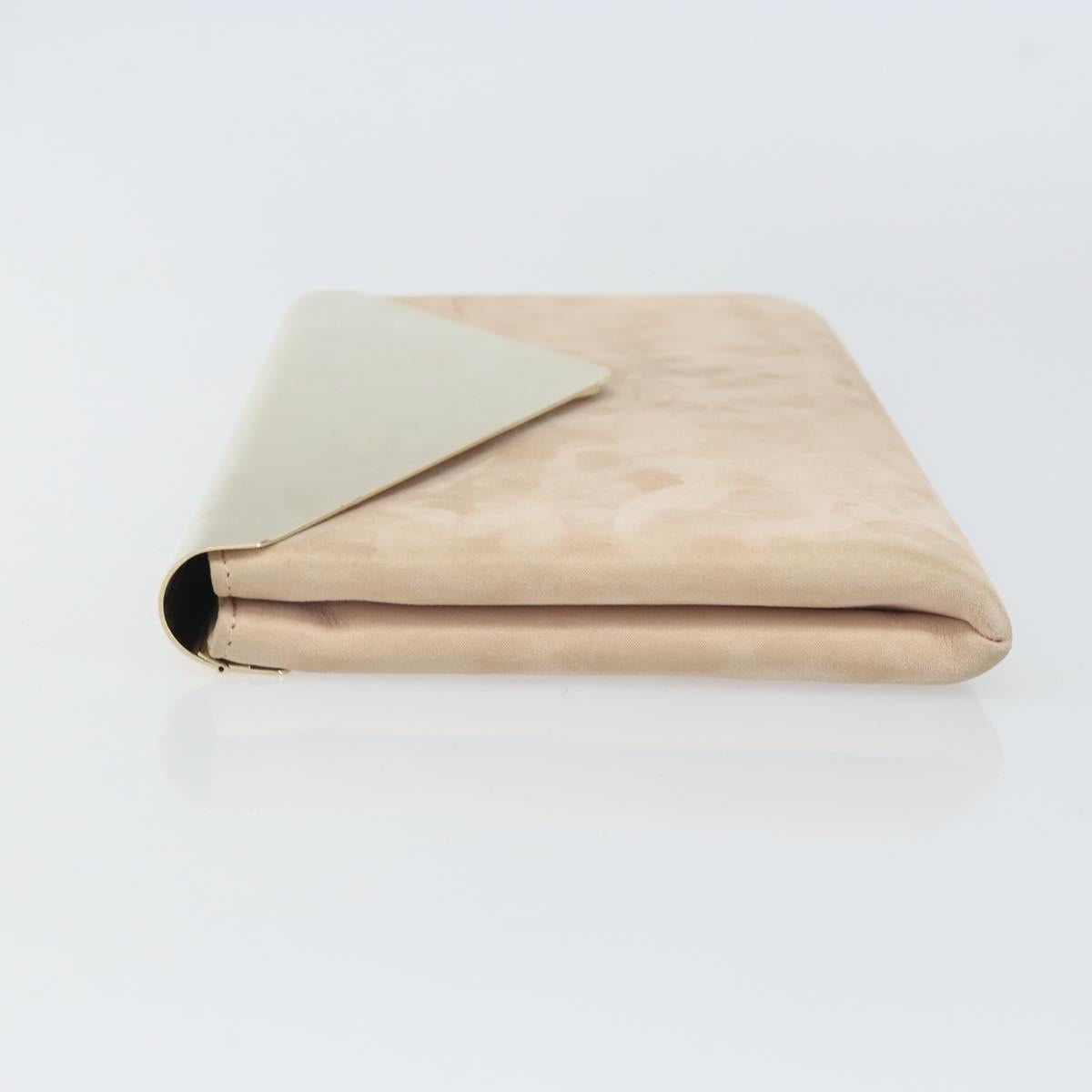 Jimmy Choo Clutch Bag Suede Pink Gold Auth BA10085