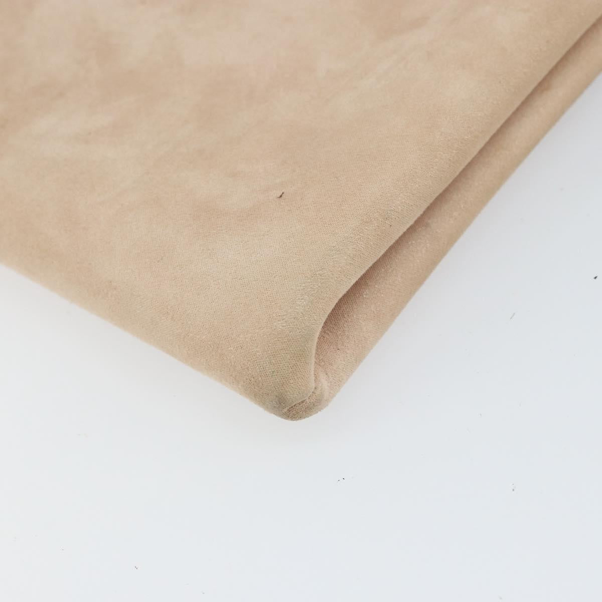 Jimmy Choo Clutch Bag Suede Pink Gold Auth BA10085