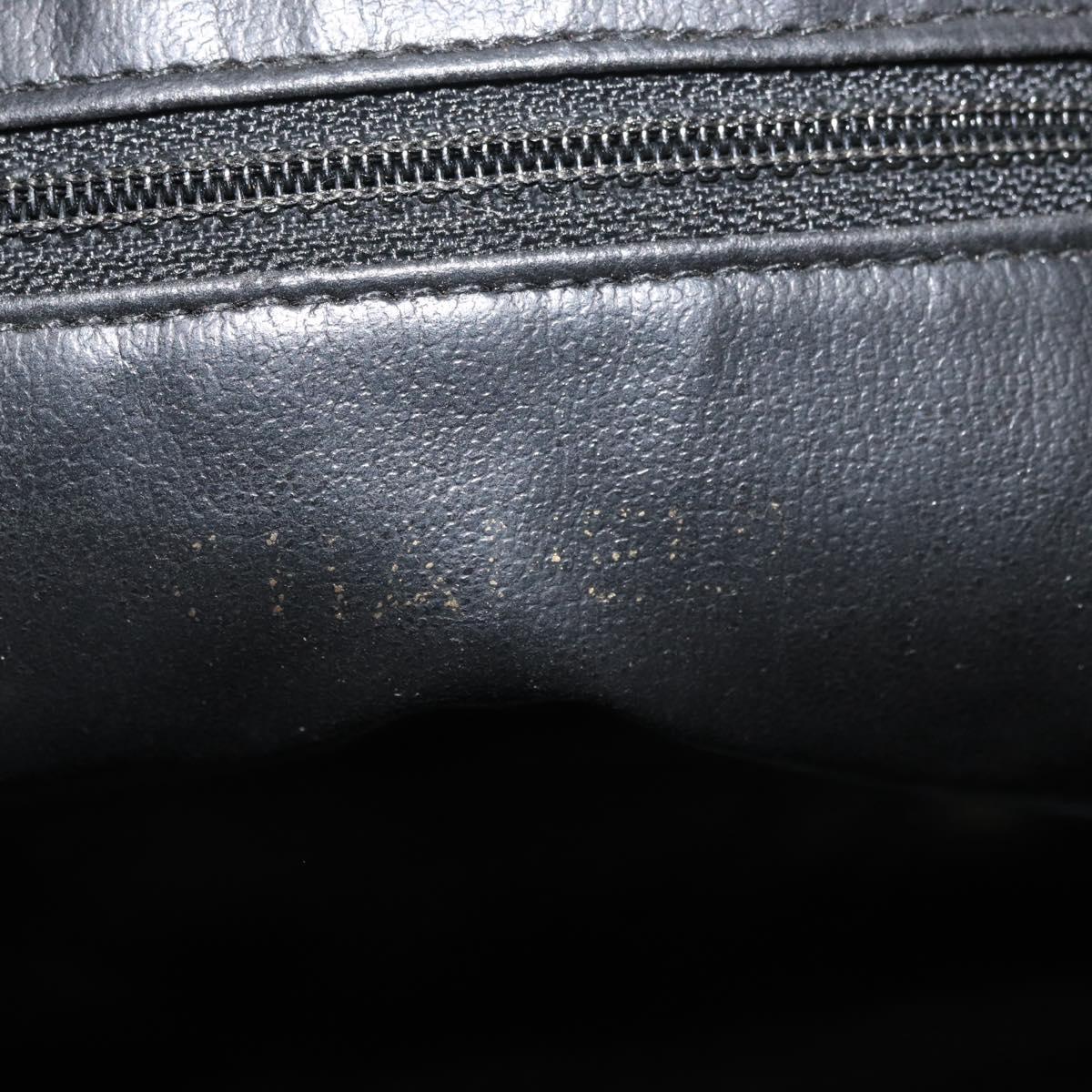 CHANEL Chain Tote Bag Leather Black Gold CC Auth BA10091