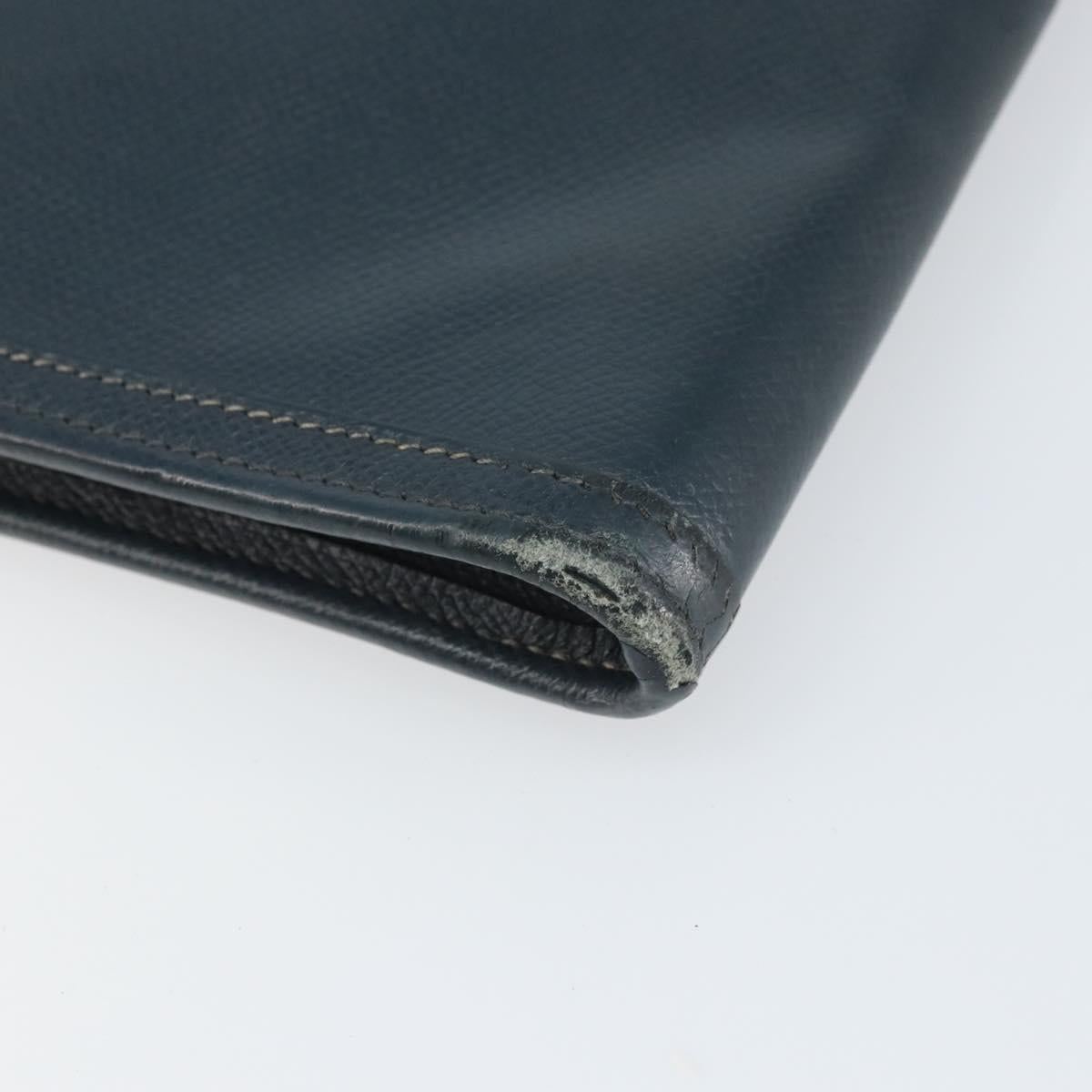HERMES Clutch Bag Leather Navy Auth BA10093