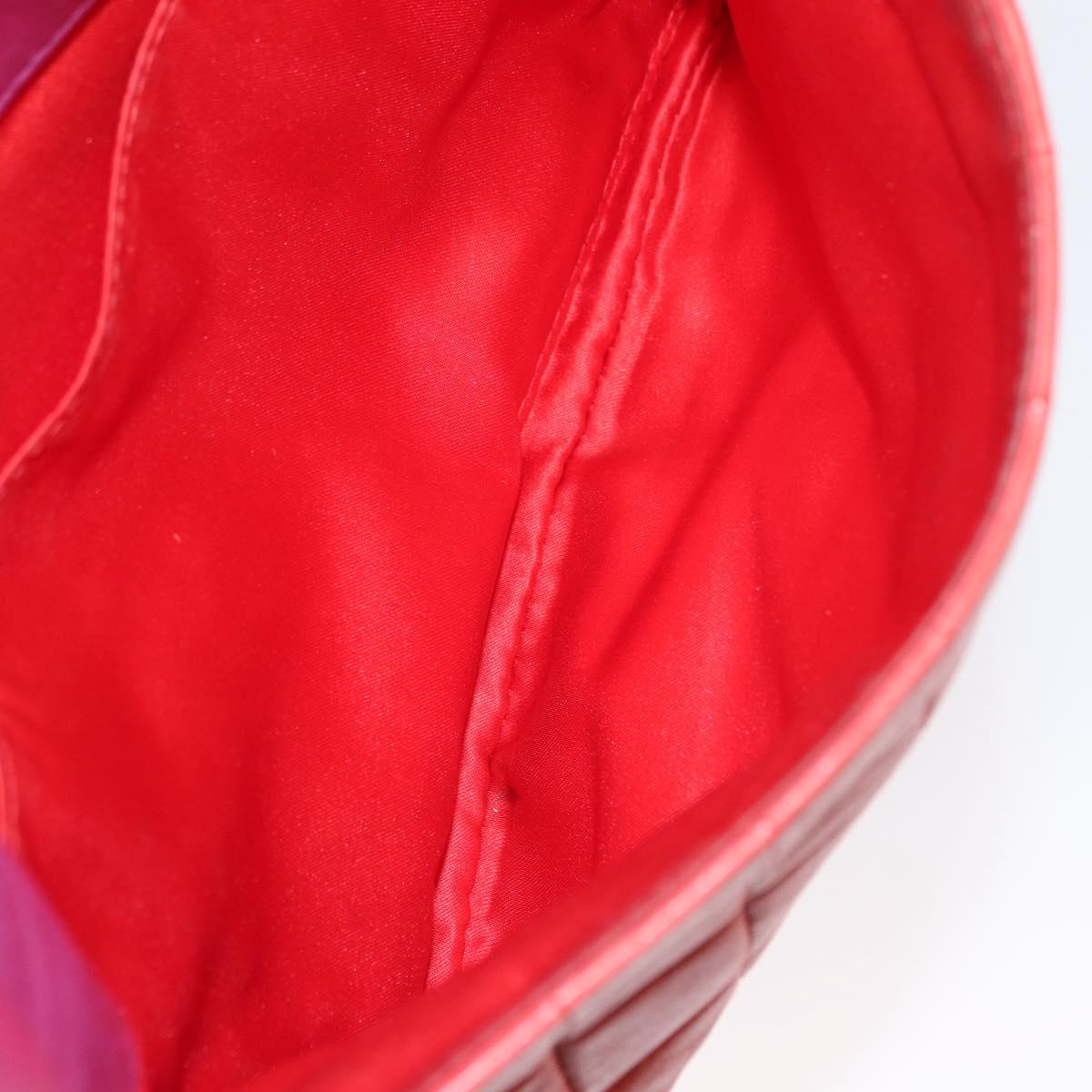 CHANEL Choco Bar Chain Hand Bag Lamb Skin Purple Gold CC Auth BA10094