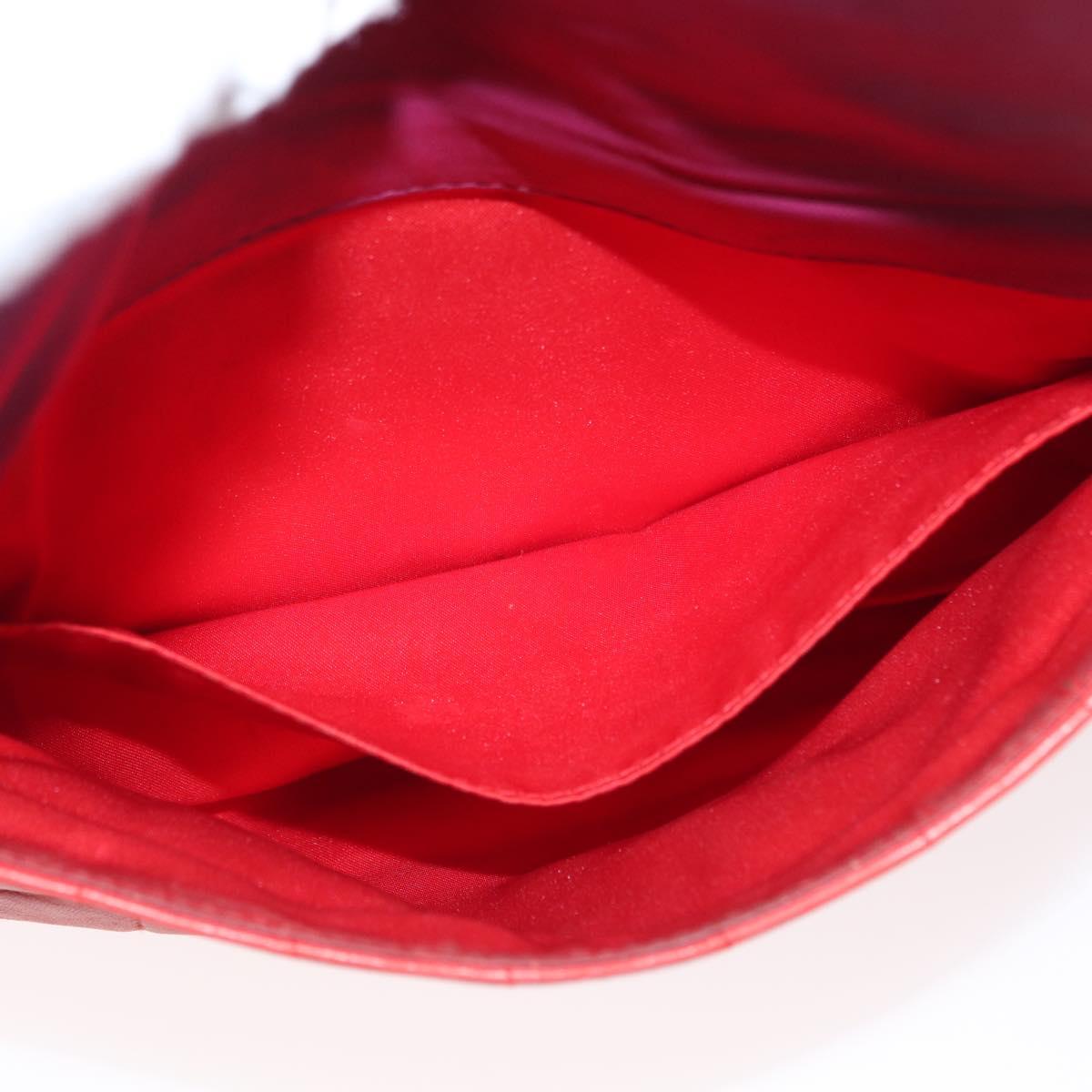 CHANEL Choco Bar Chain Hand Bag Lamb Skin Purple Gold CC Auth BA10094