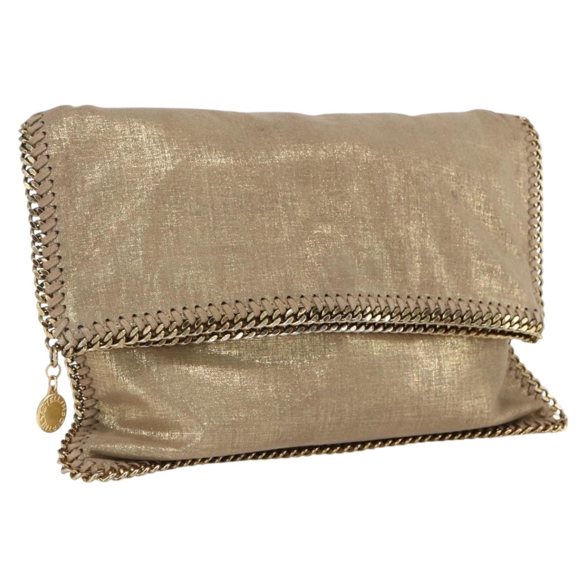 Stella MacCartney Clutch Bag polyester Gold 495151 Auth BA10100