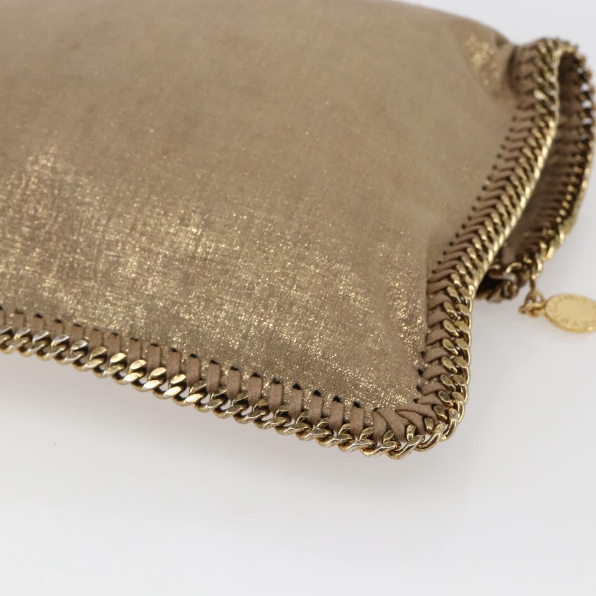 Stella MacCartney Clutch Bag polyester Gold 495151 Auth BA10100