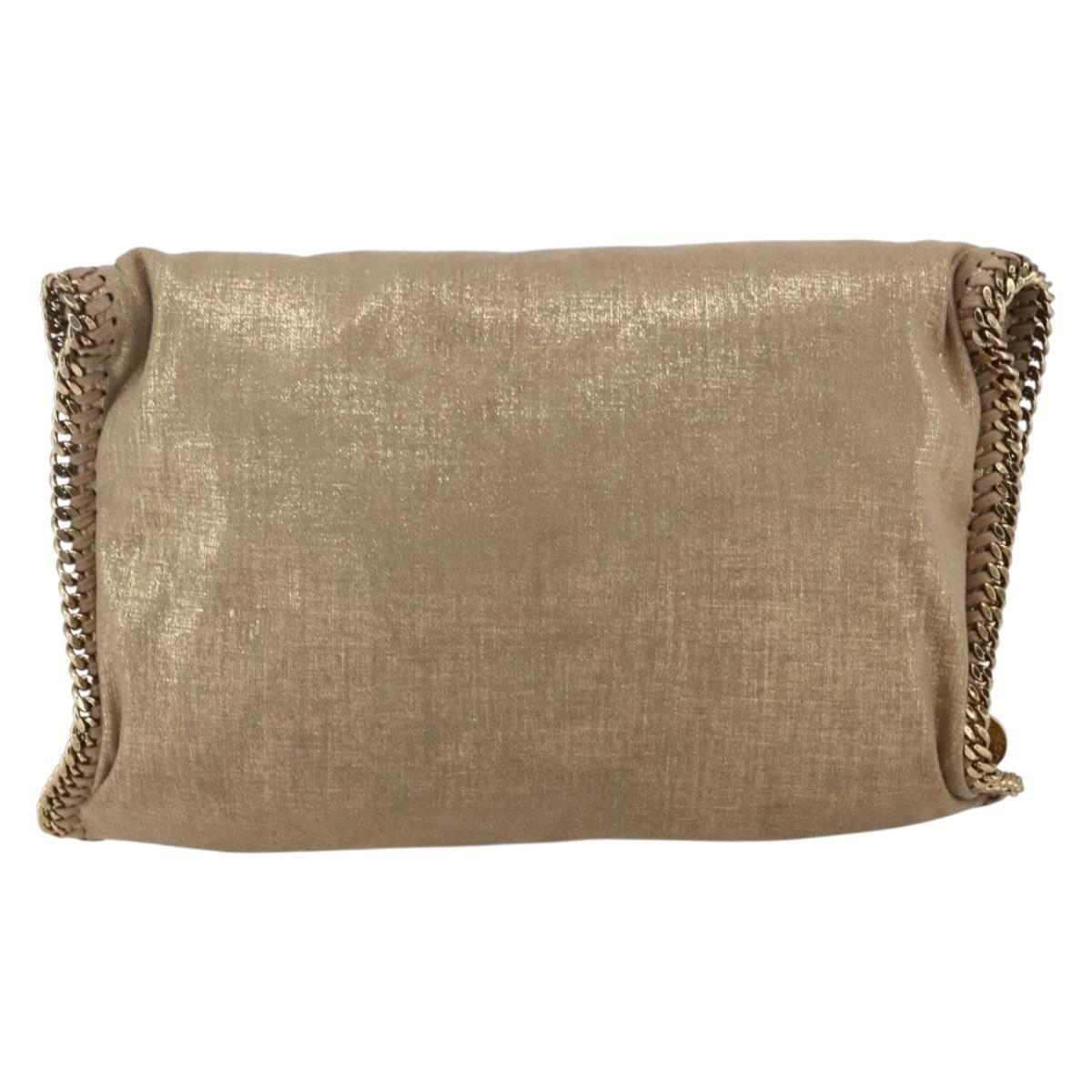 Stella MacCartney Clutch Bag polyester Gold 495151 Auth BA10100