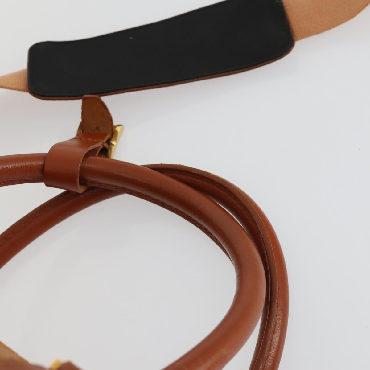 MCM Logogram Vicetos Boston Bag PVC 2way Black Gold Auth BA10101