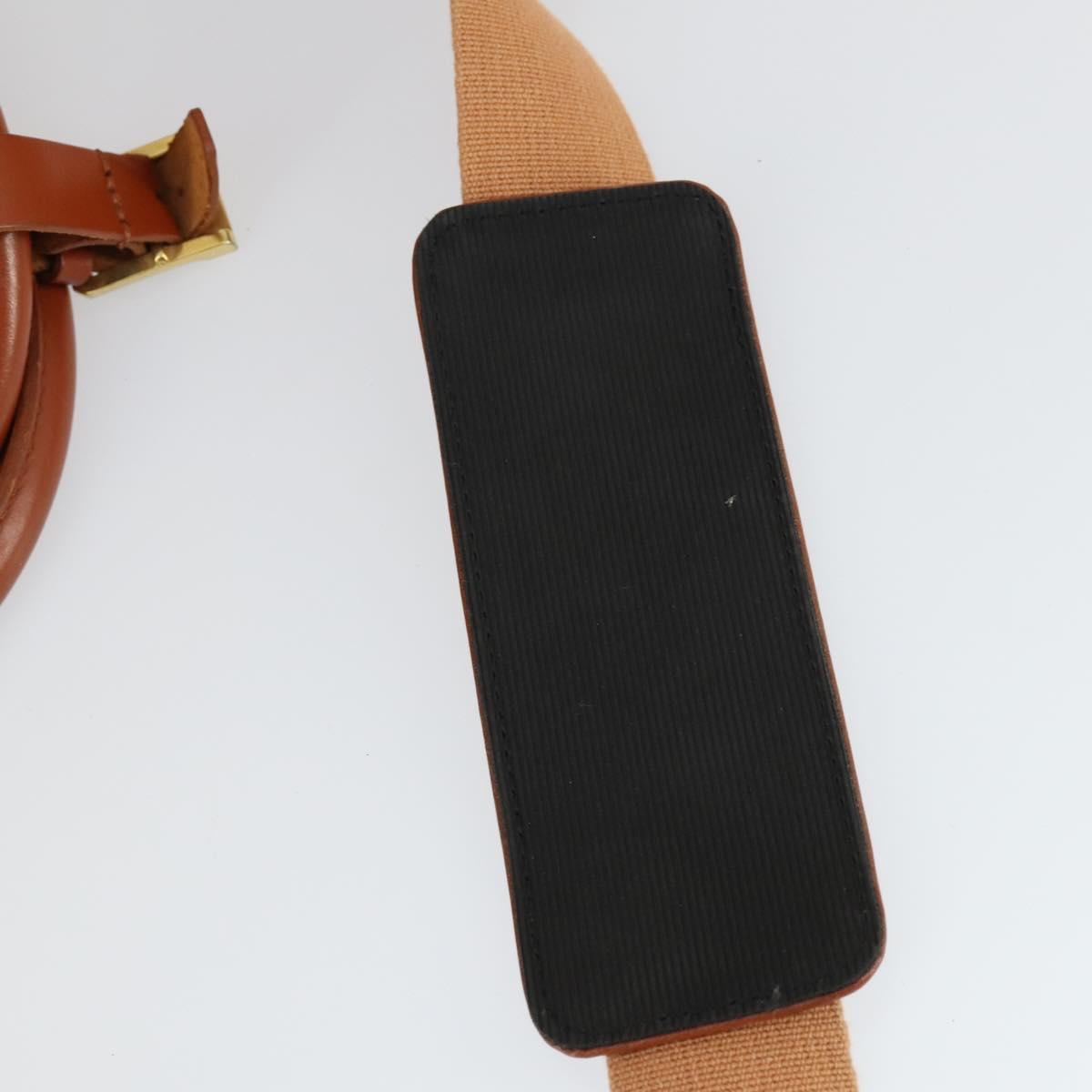 MCM Logogram Vicetos Boston Bag PVC 2way Black Gold Auth BA10101