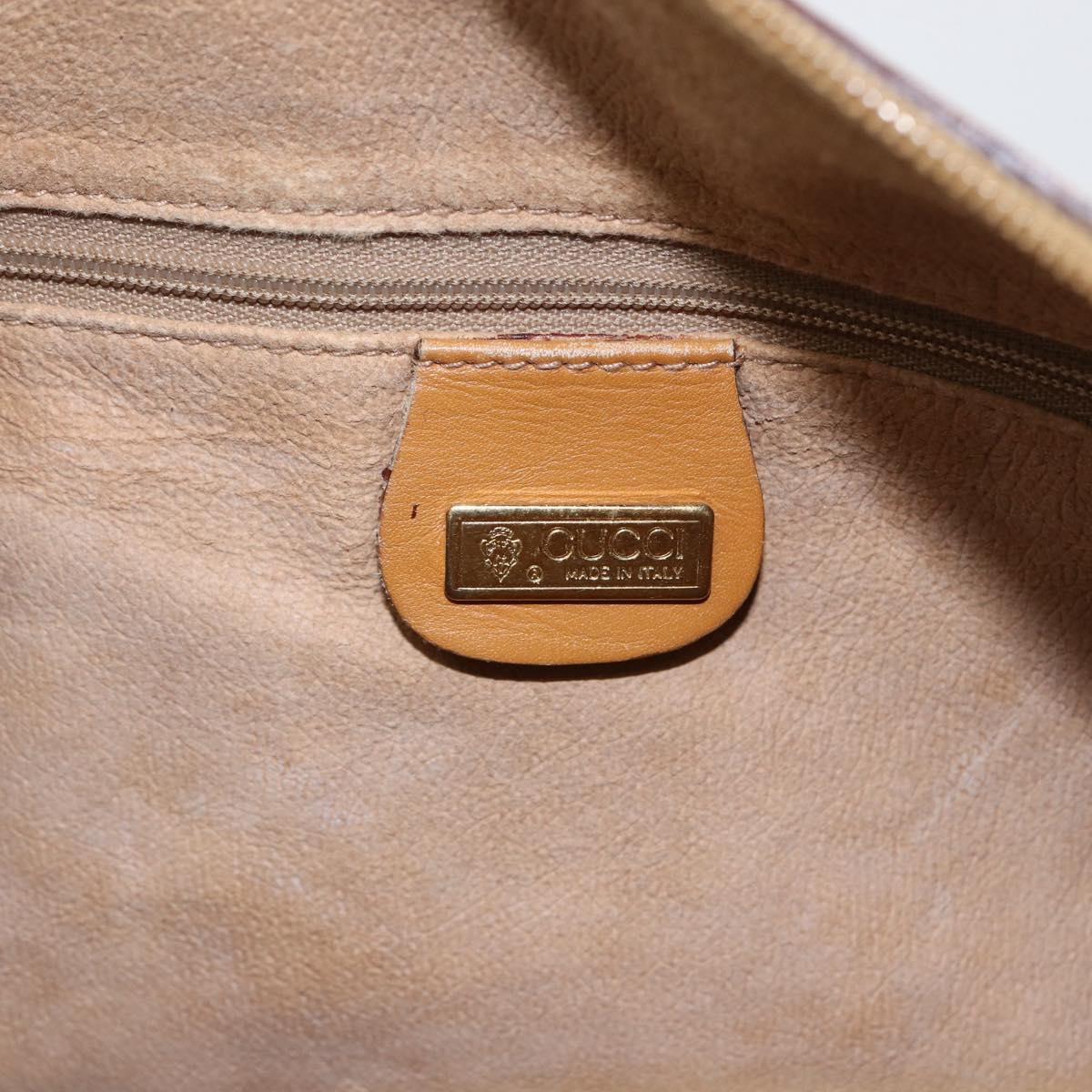 GUCCI Micro GG Supreme Hand Bag PVC Leather 2way Beige Gold Auth BA10107