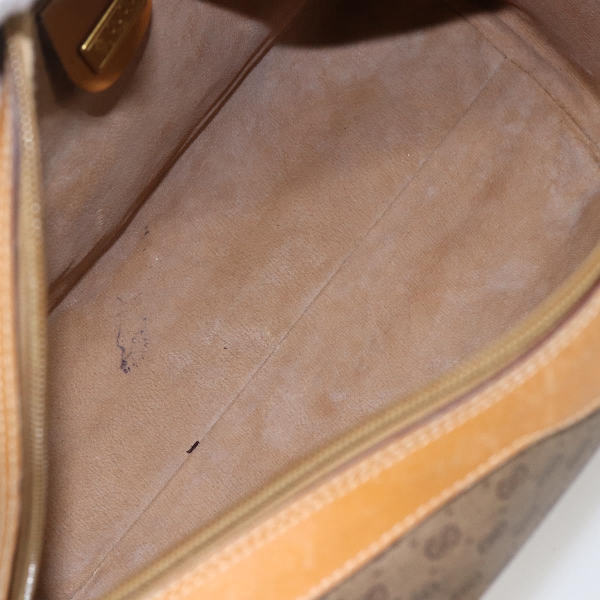 GUCCI Micro GG Supreme Hand Bag PVC Leather 2way Beige Gold Auth BA10107