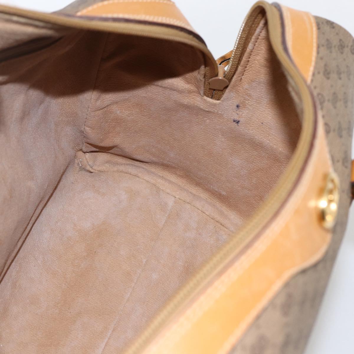 GUCCI Micro GG Supreme Hand Bag PVC Leather 2way Beige Gold Auth BA10107