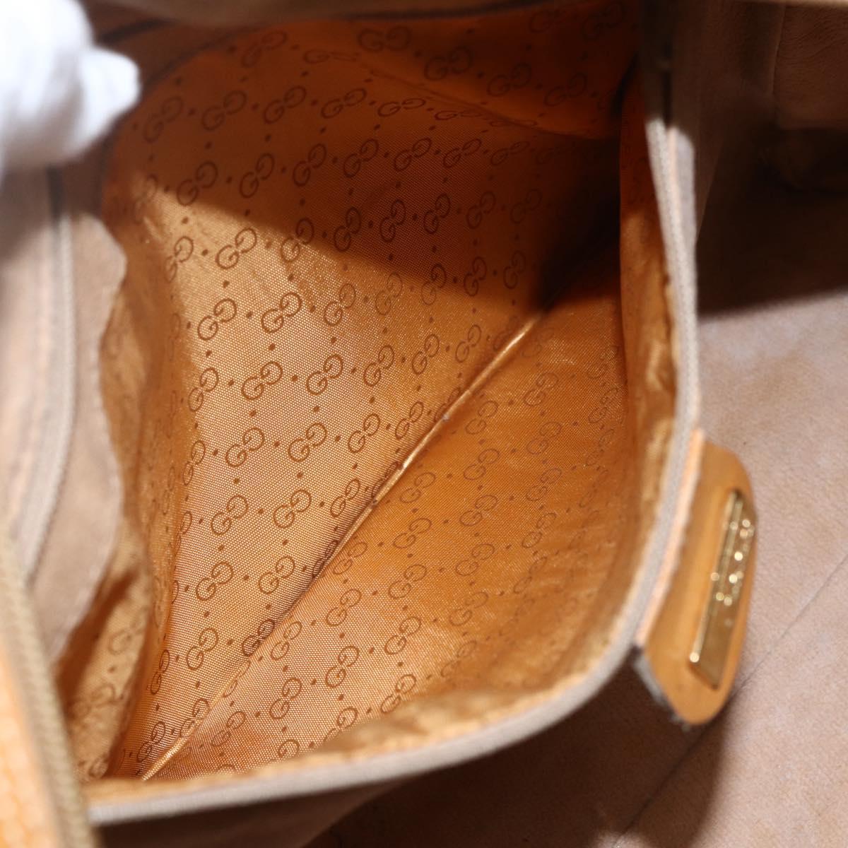 GUCCI Micro GG Supreme Hand Bag PVC Leather 2way Beige Gold Auth BA10107