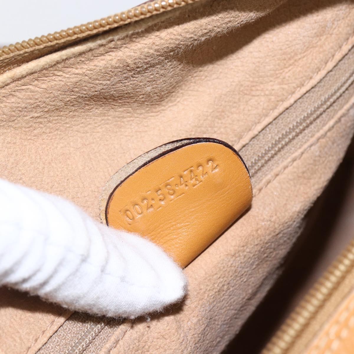 GUCCI Micro GG Supreme Hand Bag PVC Leather 2way Beige Gold Auth BA10107